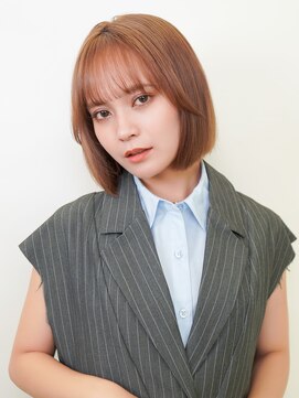 ラフィスヘアーギフト 堺東店(La fith hair gift) 【La fith】切りっぱなしボブ×ダブルカラー×シースルーバング