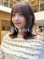 バイオレット 表参道店(Violet) 顔まわりレイヤーカット春のミルクティーピンクベージュID-22