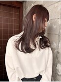 ブリーチなしカシスピンク×ロングレイヤー
