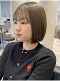 花田/ボブレイヤーブリーチなしオリーブベージュ下北沢韓国前髪