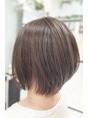 30代40代50代/大人サラサラ/くびれボブ/白髪ぼかし/ハイライト