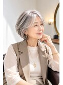 50代からの上品な艶髪ショートボブ