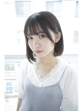 サロンドミルク 原宿(salon de MiLK) 【salon de MiLK 原宿】ベージュ×耳かけツヤツヤボブ