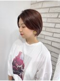 透明感カラーで秋色艶々ショートヘア/ショートボブ