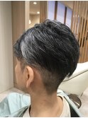 ミセス グレイ ショートレイヤー ナチュラル グラデーションヘア
