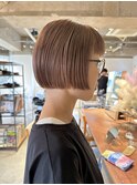 ミニボブベージュボブぱつっとボブショートボブマッシュボブ