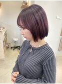 ボルドーカラー/チェリーレッド/ブリーチ/ボブ