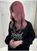 ハイトーン　ブリーチ　ピンクカラー