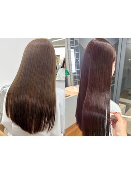 カラーも同時にOK◎話題の水素ケアと縮毛矯正がセットになった髪質改善水素ストレートでダメージレス艶髪☆