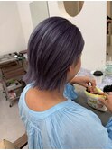 ショートレイヤー/透明感/パープルアッシュ