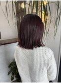 切りっぱなしボルドーカラー20代30代