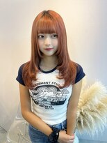 アレンヘアー 梅田店(ALLEN hair)&nbsp;レイヤーカット×オレンジカラー