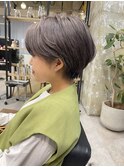 スモーキーカラースモーキーブラウンショートカットショートボブ