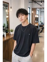MEN's Baguz MEN'Sカット/ MEN'Sパーマ/ MEN'Sカラー 無造作ウェーブ韓国風メンズマッシュ