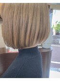 ボブ/ボブヘア/ミルクティーベージュ/ベージュカラー/福岡/天神
