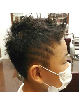 資生堂シンボリックサロン・アルベール ソフトモヒカン キッズバリアート