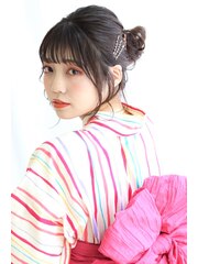 浴衣×ニュアンスエアリーヘアアレンジ×20代×30代×40代