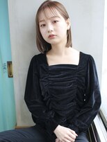 バース(BIRTH)&nbsp;天神【BIRTH】パールミルクティー×耳掛け丸みボブ　2