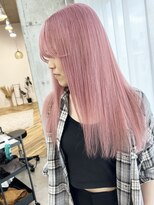 ラニヘアサロン(lani hair salon)&nbsp;ピンクカラー/ケアブリーチ/ハイトーン/ホワイトカラー/ボブ