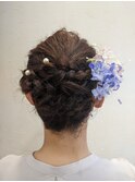 ヘアセット　　　　　―大人お着物編み込み―