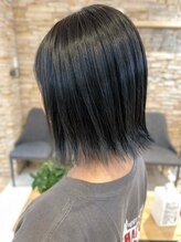アロマヘアルーム 横浜店(AROMA hair room) パツっとミディ黒髪スタイル/横浜/横浜西口