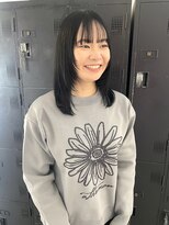ヘアーアイストゥーレ(HAIR ICI TRE)&nbsp;顔周りレイヤー 暗髪カラー 担当渡辺聖