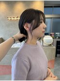 @ayumi.sand 顔まわりカット　イヤリングカラー　ボブ