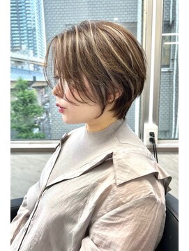 リア 大阪梅田(Ria) ～小顔ショートボブハイライトカラー～【Ria 大阪 梅田】