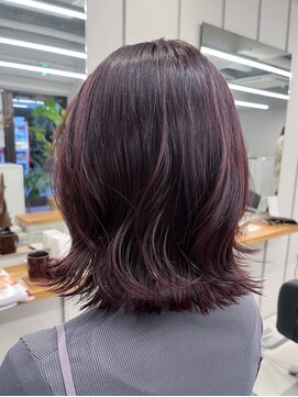 バルベストーキョーサウス(BARBES TOKYO SOUTH) ダークカシスピンクふんわりボブ【RISA】