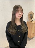 olive beige × レイヤーカット