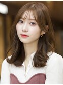 【F】大人かわいい韓国風巻き髪小顔前髪カット