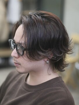 オルト(Altn) 大人の波巻きスパイラルパーマミディアムロングメンズカットヘア