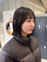 テトヘアー(teto hair)&nbsp;切りっぱなしボブ外ハネグレージュ