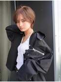 【GEEKS渋谷】クールショート/マッシュウルフ/大人ベージュ/小顔
