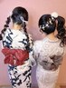 花火大会、浴衣ヘアセット（10時～18時）16時以降は電話予約のみ