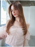 ANGELICA 艶っぽロングレイヤー チョコレートブラウン