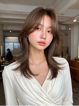 韓国/髪質改善/レイヤーカット/小顔/透明感/ブラウン