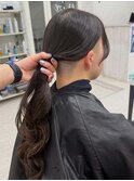 ツーブロックロングポニーテール