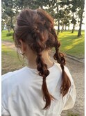 春イメチェン◎編み込みツインヘアセットで華やか