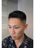 スリックバックフリンジカットミドルフェード