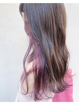 モルニ(MORNI)&nbsp;インナーカラー_マロンベージュ Aラインボブ かきあげ