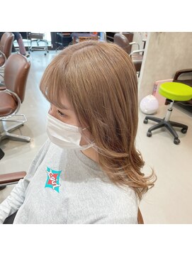 ヘアーメイクチック(HAIR MAKE CHiC) ミルクティーベージュカラーダブルカラー透明感カラーワンカラー