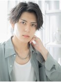 グレージュカラーくせ毛風ボブマッシュパーマa上尾