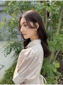 大人かわいい顔まわりレイヤー/シースルーバング/ピンクベージュ