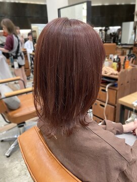 ガーデン ムサシコスギ(GARDEN MUSASHIKOSUGI) お客様ヘア レッドブラウン ピンクブラウン ブリーチなし 暖色