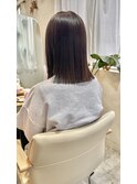 ロブヘアー×抜け感カラー