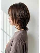 アントワープトーキョー(antwerp TOKYO)&nbsp;30代40代50代外ハネミディアムレイヤーネオウルフ髪質改善白髪染