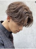 ニュアンスパーマ毛流れセンターパートウルフフェザーパーマ