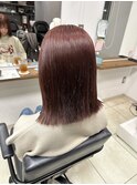 ブリーチなしのWカラーでチェリーレッド