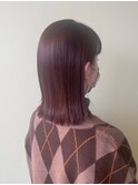 立体感外はねぱつっとミディアム×ピンクブラウン大人可愛い小顔
